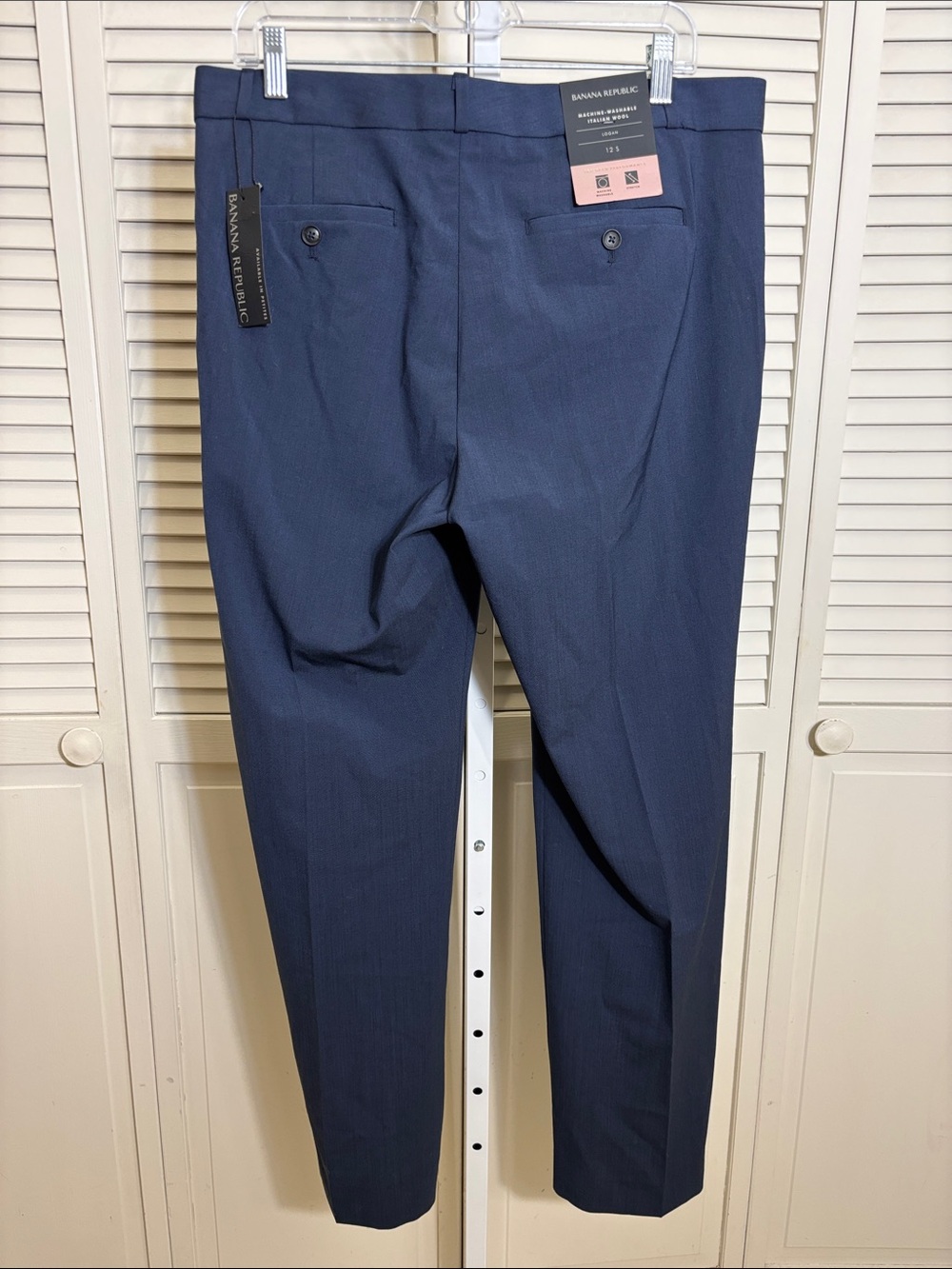 NWT Banana Republic Logan Trouser-Fit Washable Wool-Blend Pant Size 12 Short - Picture 10 of 16